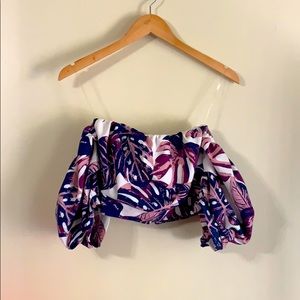 XS Charlotte Russe Blue & Purple Crop Top